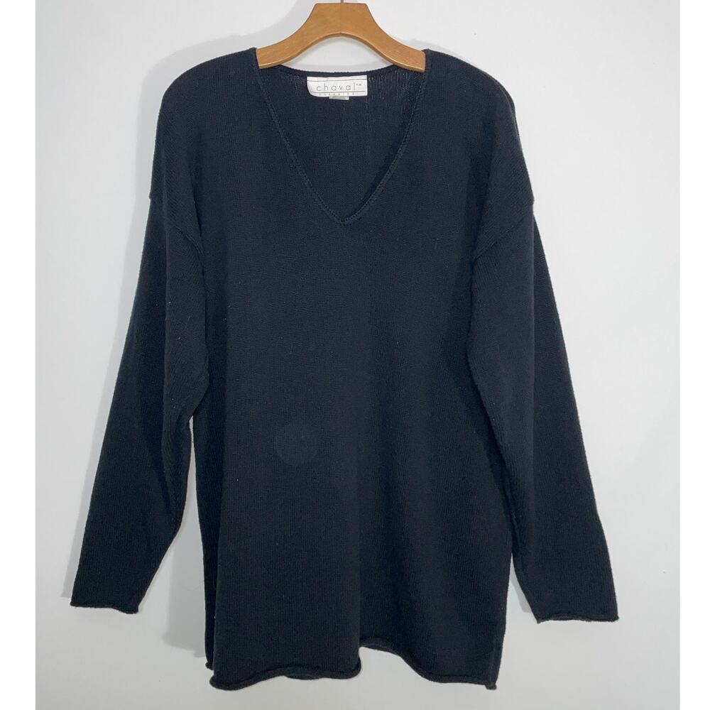 Chaval Classics 100% v-Neck Cotton Sweater -‎ Size M/L - Made in USA